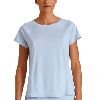 Calida DSW Cooling Short Sleeve Sleep Shirt Ljusblå lyocell Large Dam