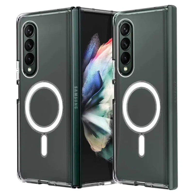Galaxy Z Fold 4 Magnetiskt Mobilskal Magsafe Kompatibelt Genomskinligt