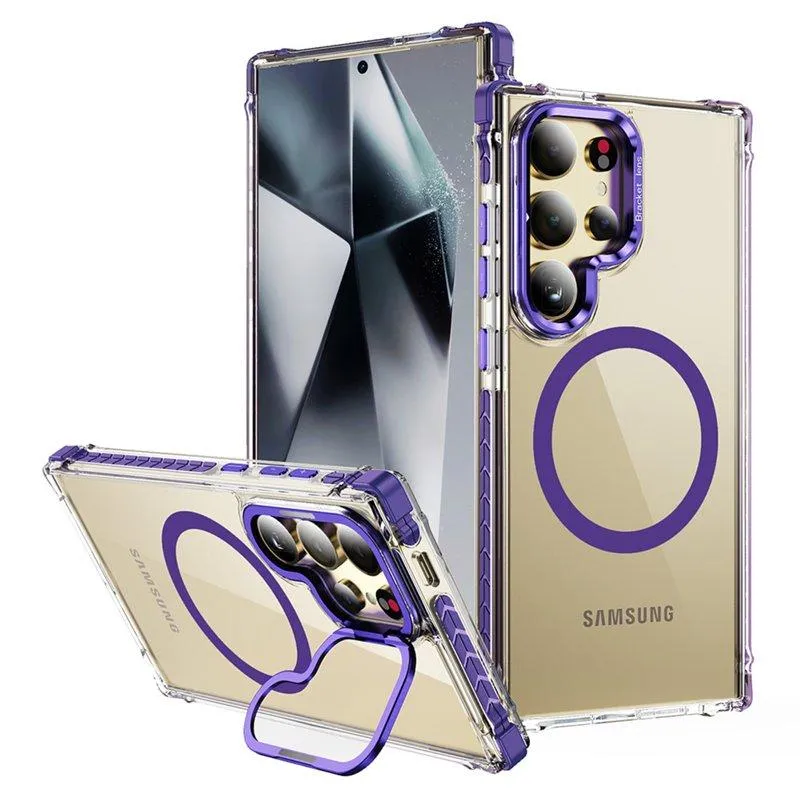 Mobilskal för Samsung Galaxy S26 Ultra Transparent med Kickstand – Lila