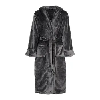 Decoy Long Terry Robe With Hood Grå polyester Large Dam