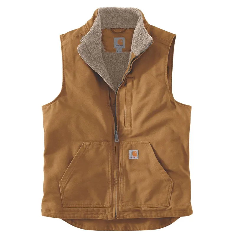 Carhartt Men’s Washed Duck Lined Mock Neck Vest Carhartt® Brown
