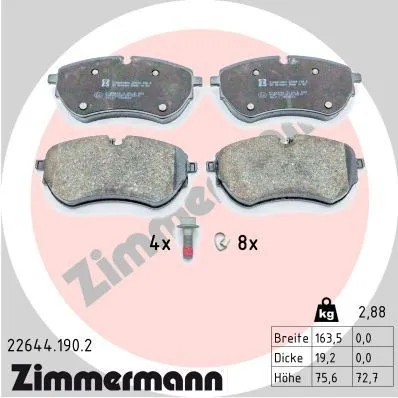 Bromsbelägg ZIMMERMANN 22644.190.2