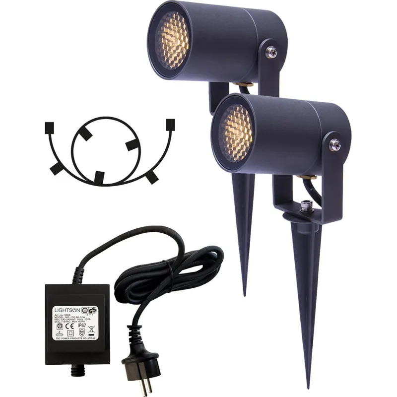 Lightson – Luna Startkit – Lightson trädgårdssystem – Mörkgrå