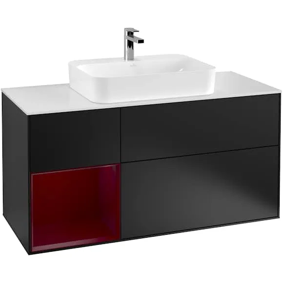 Tvättställsskåp Villeroy & Boch Finion med 3 Lådor Hylla och Bänkskiva för Ytmonterat Tvättställ (#0520)
