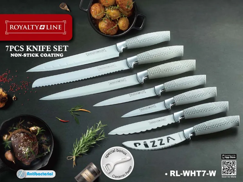 Knivset med skalare 8 delar – Vit