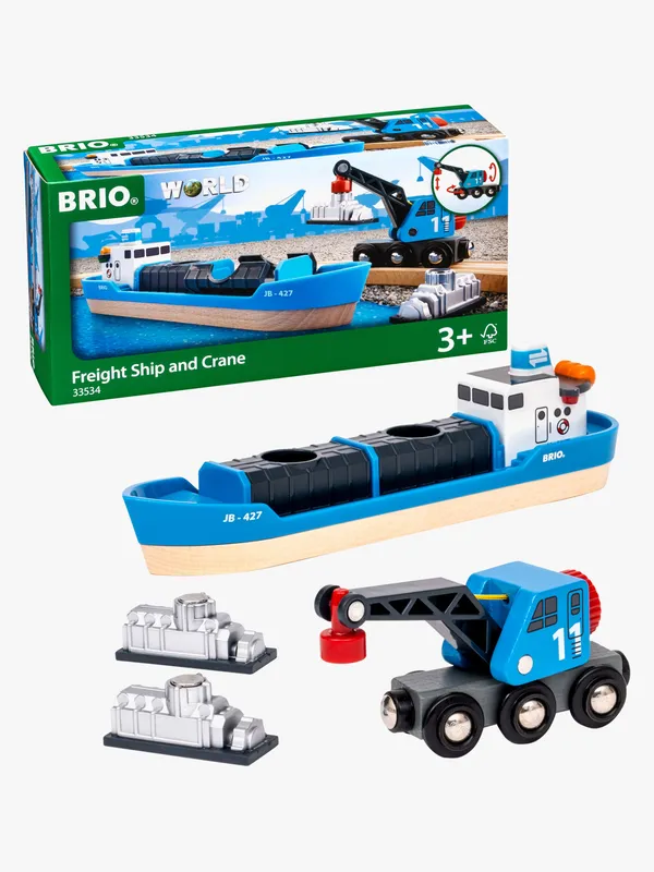 BRIO World Lastfartyg och kran – Blå 33534