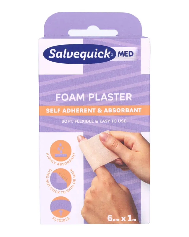 SalvequickMED Foam plåster 6 cm x 1 m 1 st