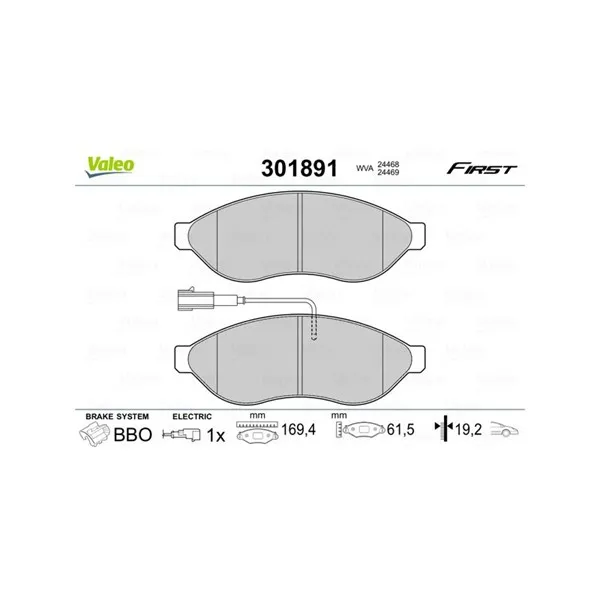 Bromsbelägg VALEO 301891