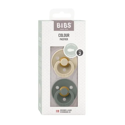 BIBS Colour Nappar - 2-pack - Stl. 2 - Symmetrisk - Ivory/Sage