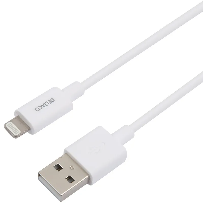 DELTACO synk/laddkabel, 2 m, MFI,USB Typ A ha - Lightning ha