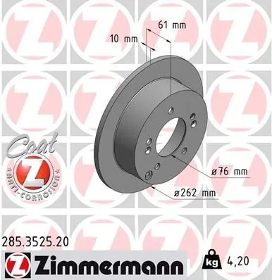 Bromsskiva ZIMMERMANN 285.3525.20
