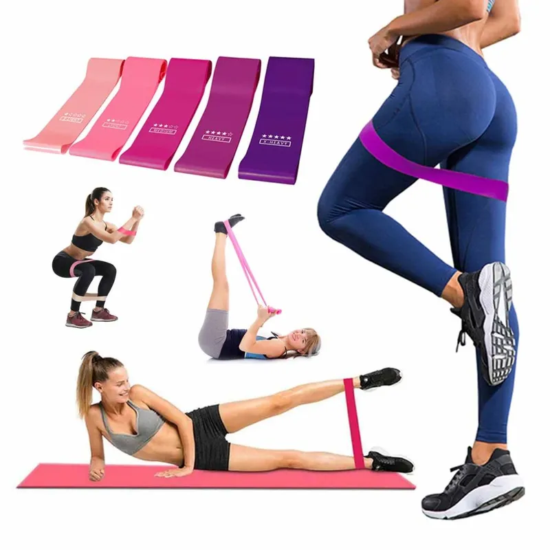 5-pack Träningsband Motståndsband för Träning Yoga Hemma Rehab