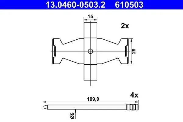 Monteringssats, bromsbelägg ATE 13.0460-0503.2