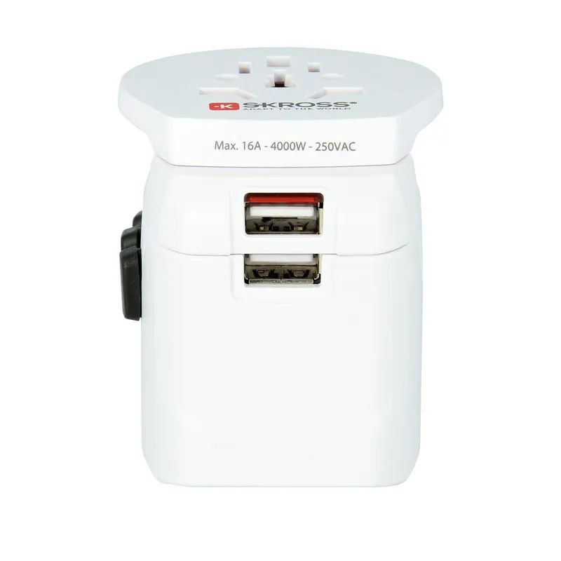 Världsreseadapter PRO Light World 2xUSB-A 15W Jordad