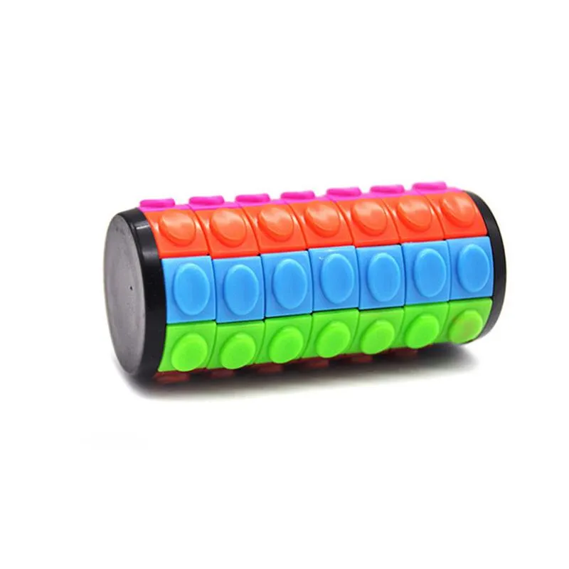 Barn Fargerik Plast 3D Sylindrisk Magic Cube Kreativt puslespill leke Barn Gave Stress Relief Math Tools (#2697)