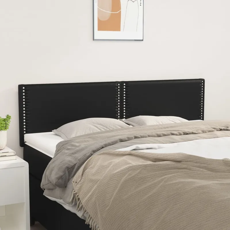 vidaXL Sänggavlar svart 144x5x78/88 cm konstläder