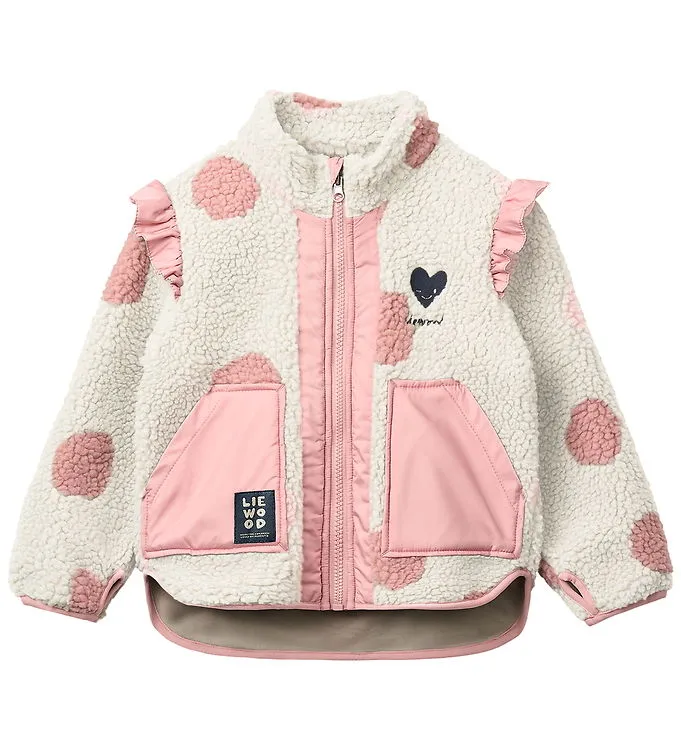 Liewood Fleecejacka – Teddy – Noam – Spot Dot Sandy/Rose Blush M (#8413)