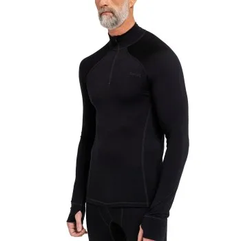 Dovre Wool Zip Single Jersey Svart ull Medium Herr