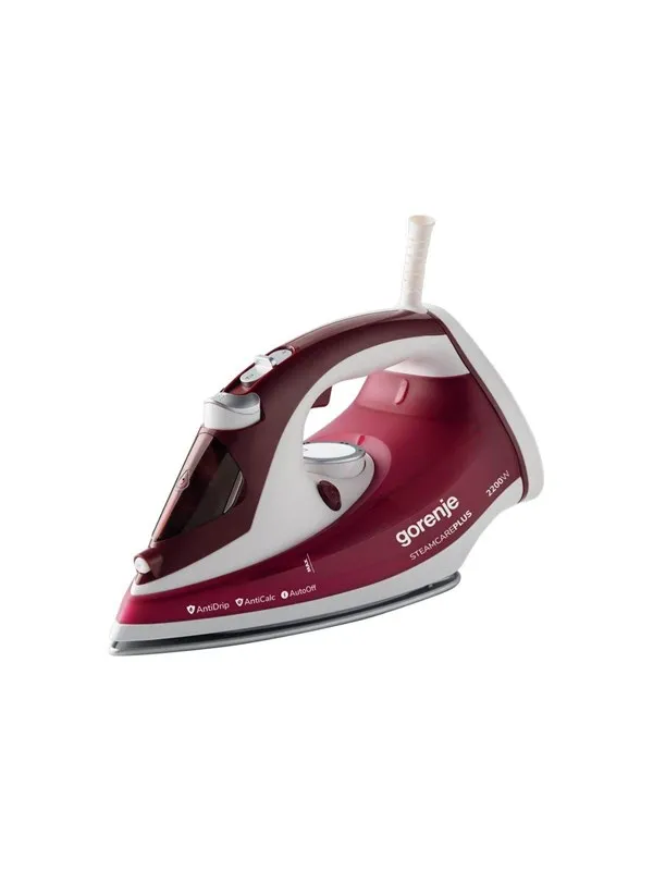 Gorenje SIH2200RBC, Ångstrykjärn, Keramisk stryksula, 2,5 m, 90 g/min, Röd, 30 g/min