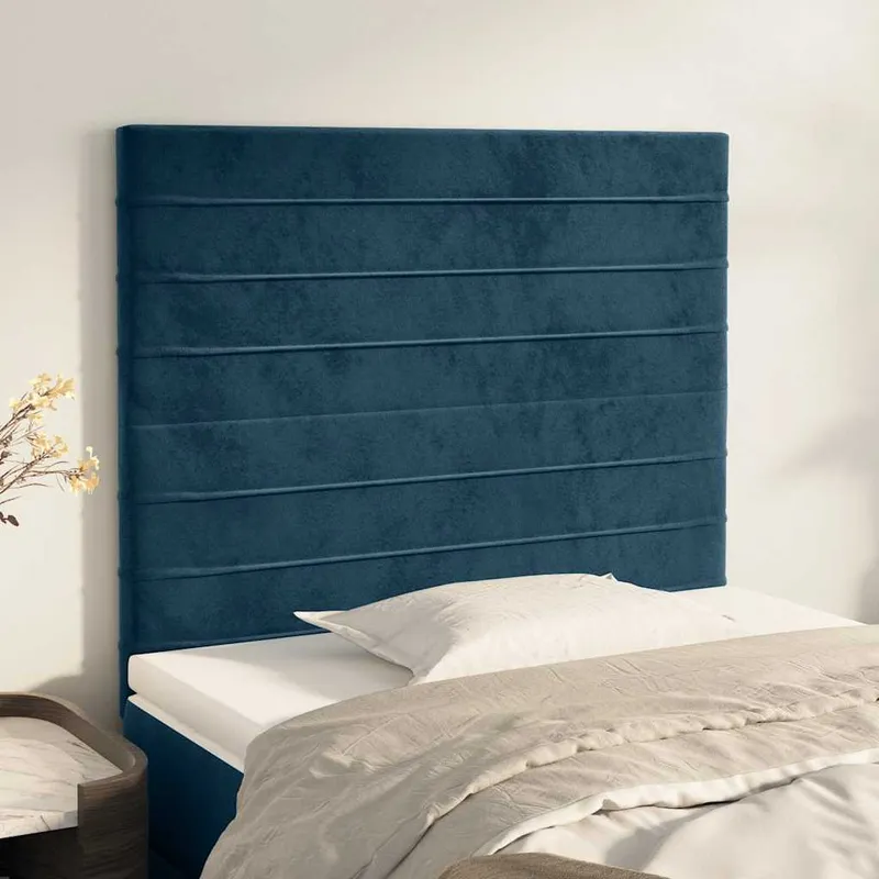 vidaXL Sänggavel mörkblå 100x5x118/128 cm sammet (#3823)