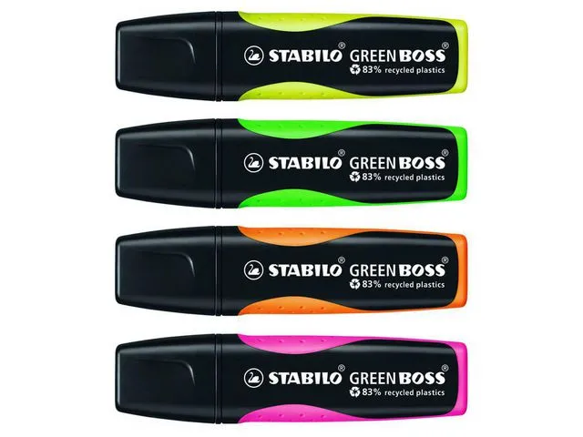 Överstrykningspenna Neon 4-Pack STABILO BOSS GREEN