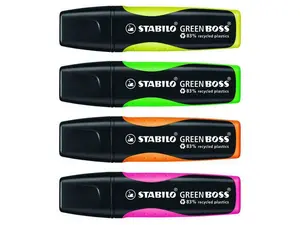 Överstrykningspenna Neon 4-Pack STABILO BOSS GREEN
