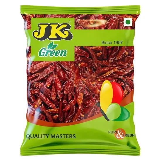 JK Röd Chili Hel, 100 gram | (Paket om 1) | 100% Naturlig Laal Mirch | Ekologiska Indiska Kryddor | Utmärkt för Curryrätter, Chutneys & Mer
