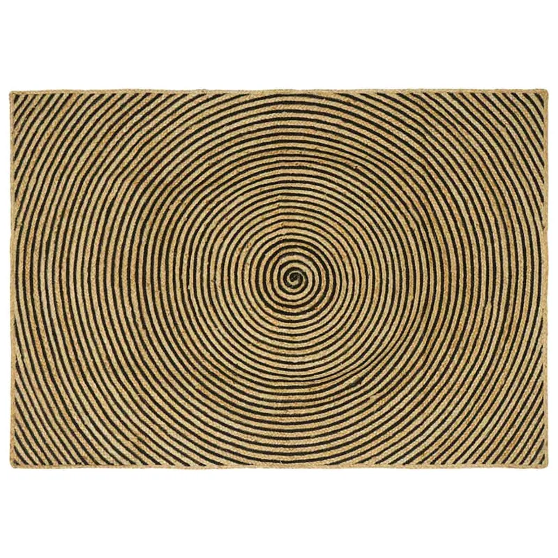 vidaXL Områdesmatta Naturlig och svart 140 x 200 cm Jute