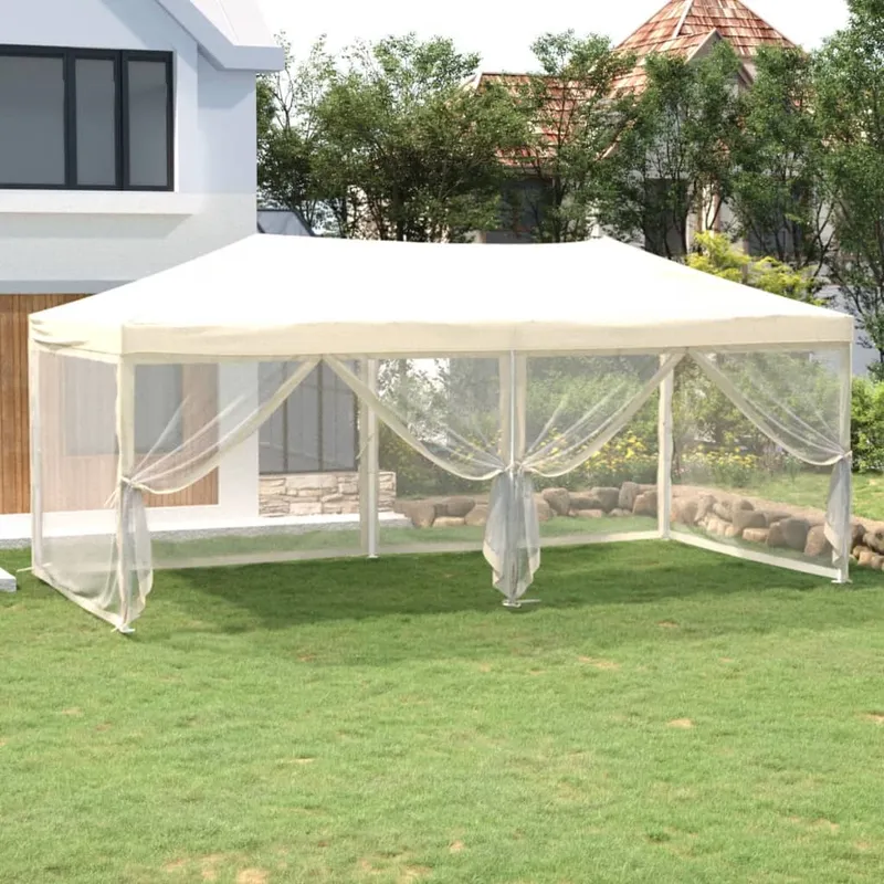 Vidaxl Fällbart Partytält med Väggar, Krämvitt, 3×6 M