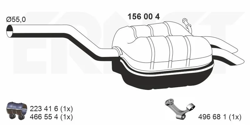 Bakre ljuddämpare ERNST 156004