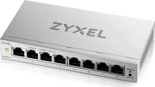 Zyxel Gs1200-8v3 Hanterad L2 Gigabit Ethernet (10/100/1000) Skrivbord Grå