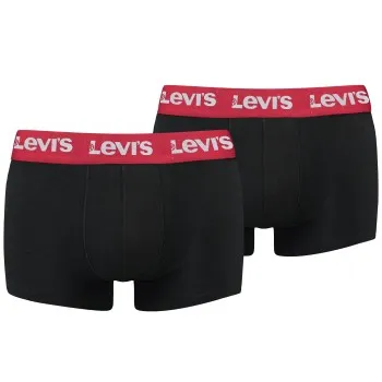 Levis Kalsonger 2P Base Trunk Svart/Röd bomull Large Herr