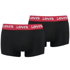 Levis Kalsonger 2P Base Trunk Svart/Röd bomull Large Herr