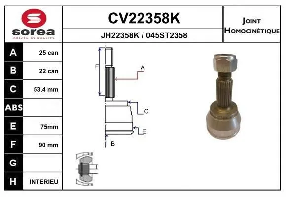 Ledsats, drivaxel EAI CV22358K