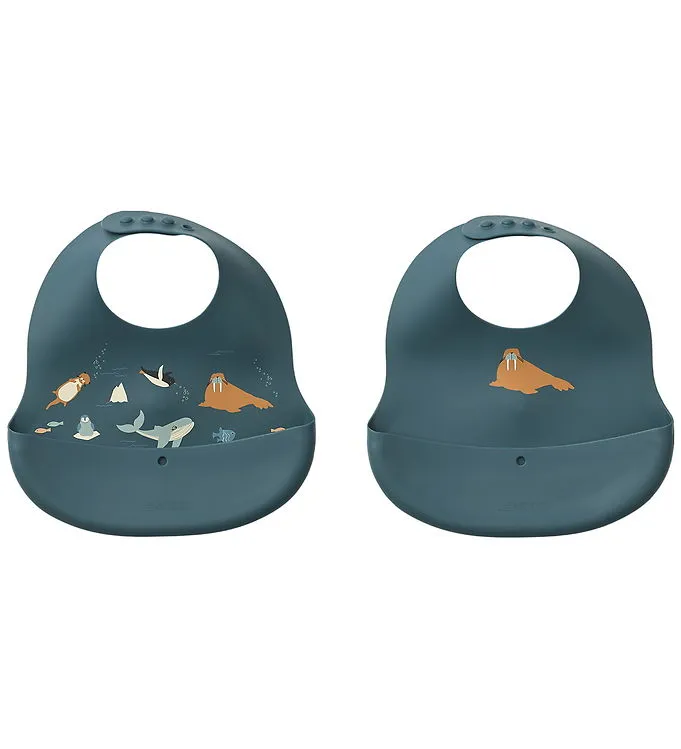 Liewood Haklappar - Silikon - 2-pack - Glöd - Arctic Sea/Ocean