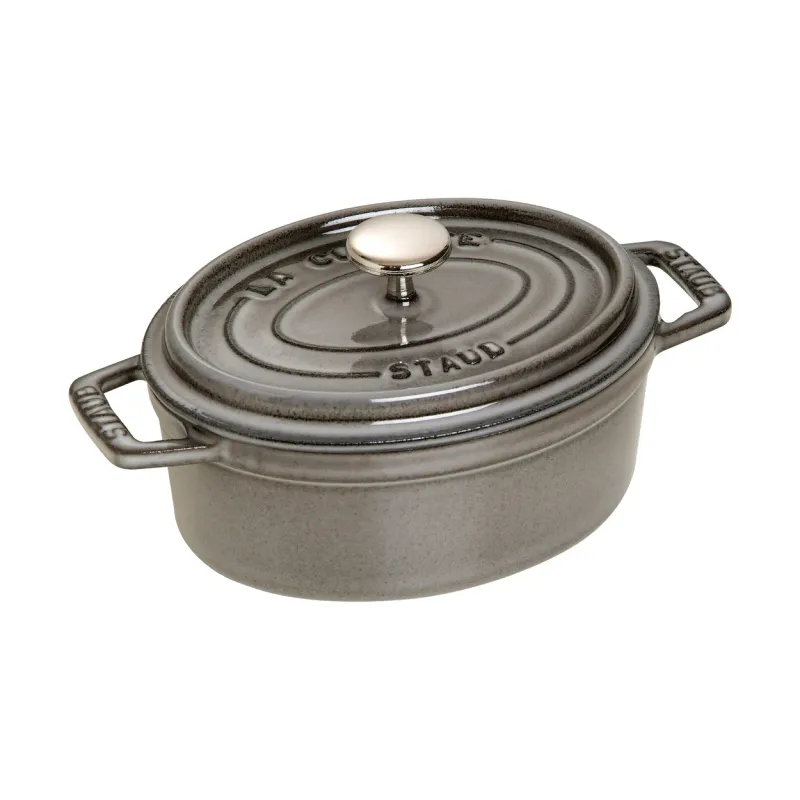 STAUB Staub La Cocotte oval gryta gjutjärn 1 L Grafitgrå