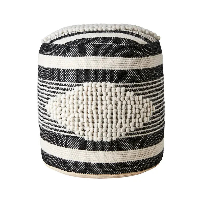 Affari of Sweden, MINNA sittpuff svart/elfenben