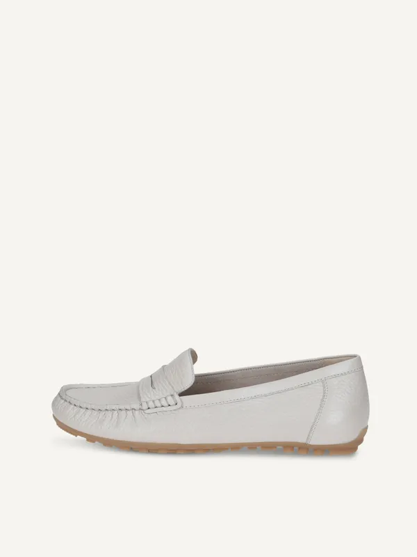 CAPRICE Moccasin, white, made of Leather without heel, Size 37