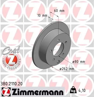 Bromsskiva ZIMMERMANN 380.2110.20