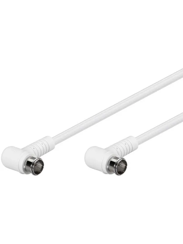 Goobay Vinklad SAT-antennkabel (80 dB), dubbelskärmad F-plugg (quick) 90° > F-plugg (quick) 90° (helt avskärmad), 1.5 m
