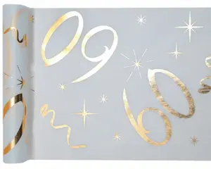 Bordslöpare 60 Vit/Guld