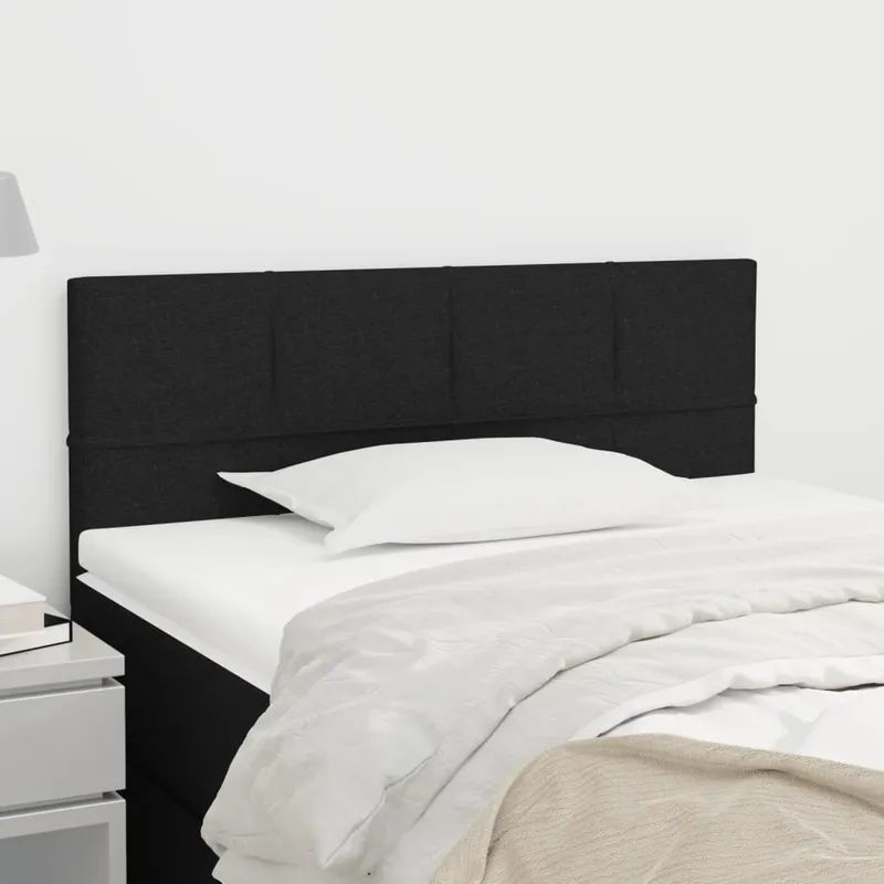 vidaXL Sänggavel svart 100 x 5 x 78/88 cm tyg (#8784)