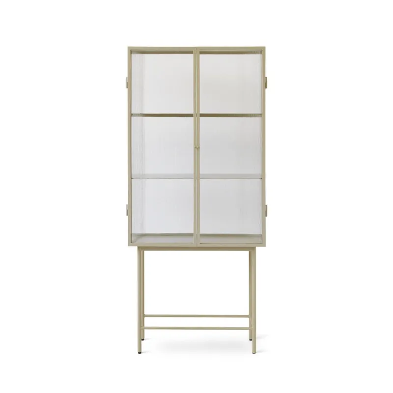 Ferm Living, Haze Vitrine – Reeded glass Cashmere