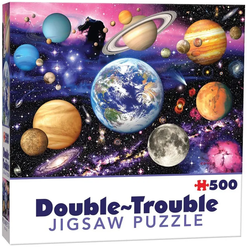 Dubbelsidigt Pussel – Planeter 500 bitar