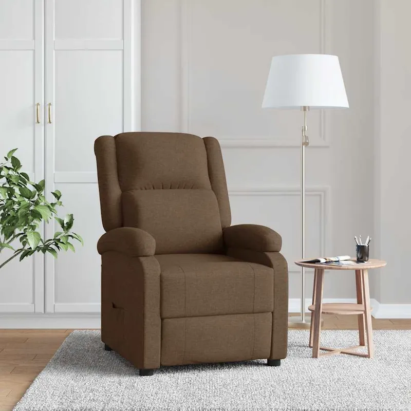 vidaXL Reclinerfåtölj brun tyg (#2275)