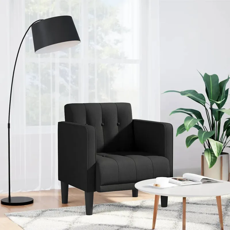 vidaXL Soffstol med armstöd svart 53 cm tyg