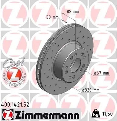 ZIMMERMANN 400.1421.52 Bromsskiva