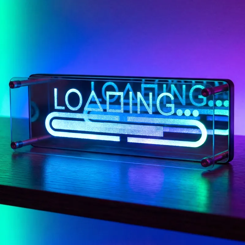 RGB LOADING Neonskylt – Infinity Mirror-effekt, Bluetooth, App-styrning