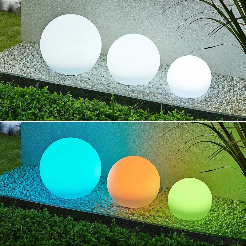 Lago Solcelle Lampa 3 pcs. RGBW White - Lindby - Terrass - Modern - Plast - Klot