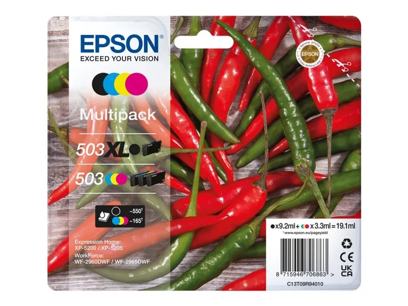 Epson 503 XL Multipack - 4-pack - XL - black yellow cyan magenta - original - ink cartridge